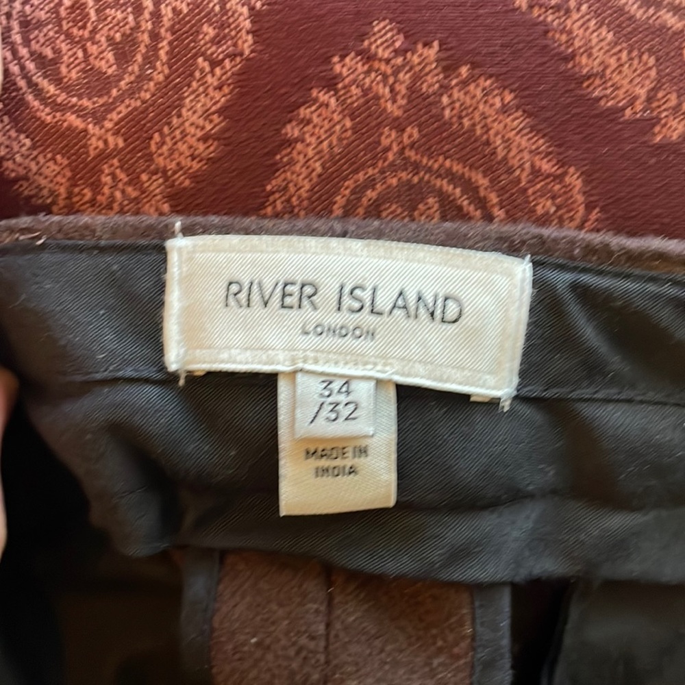 River Island brown wool blend cuffed pants